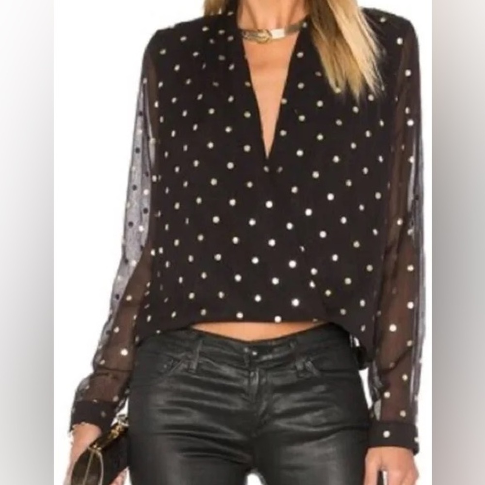 Lovers + Friends Whisper Top Gold Dot